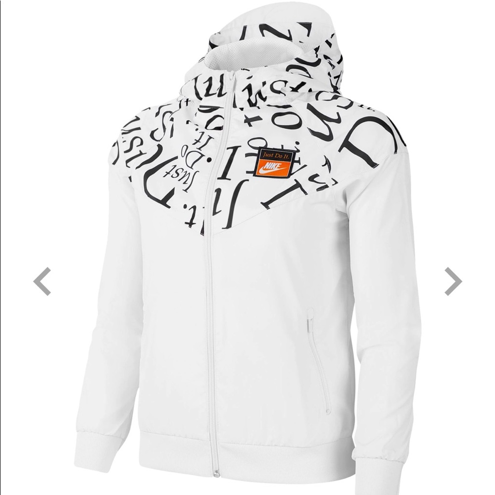 White Nike Windrunner jacket